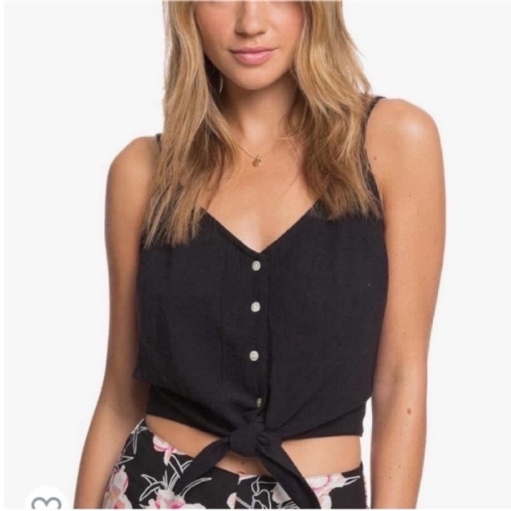 Roxy Black Tank Top Roxy Tank Top roxy crop top roxy tank top roxy tie front top